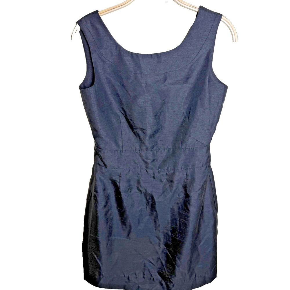 Vintage Sleeveless Pearl Accent Black Mini Shift Dress Size 6 Audrey Hepburn